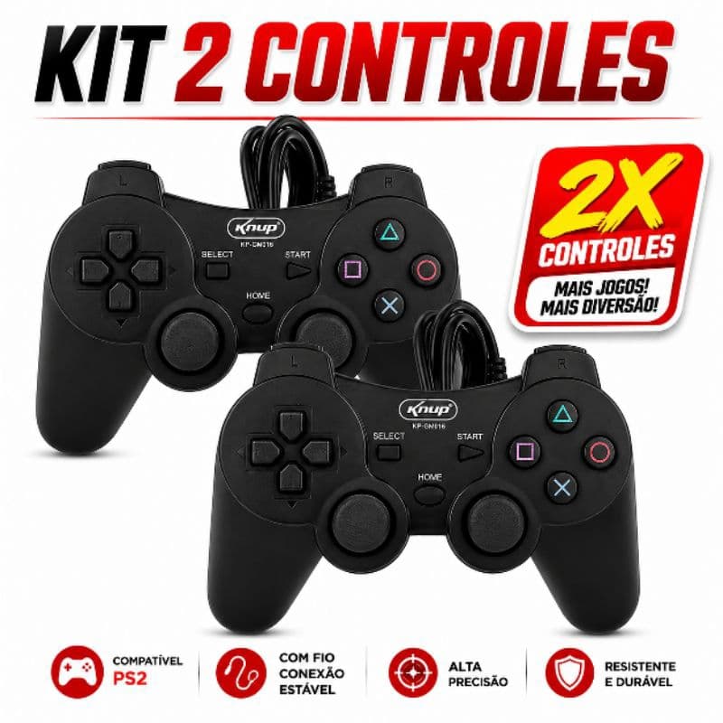 Kit Controle De PS2 Com Fio Alta Precisão