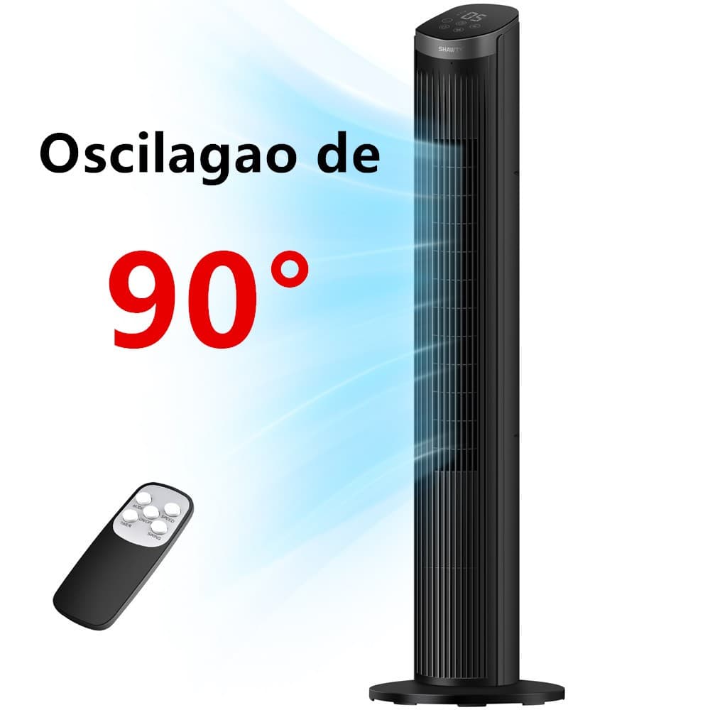 SHAWTY Ventilador de Torre 103cm Coluna Tower Fan Silent Air Conditioner Tower Fan com Controle Remoto