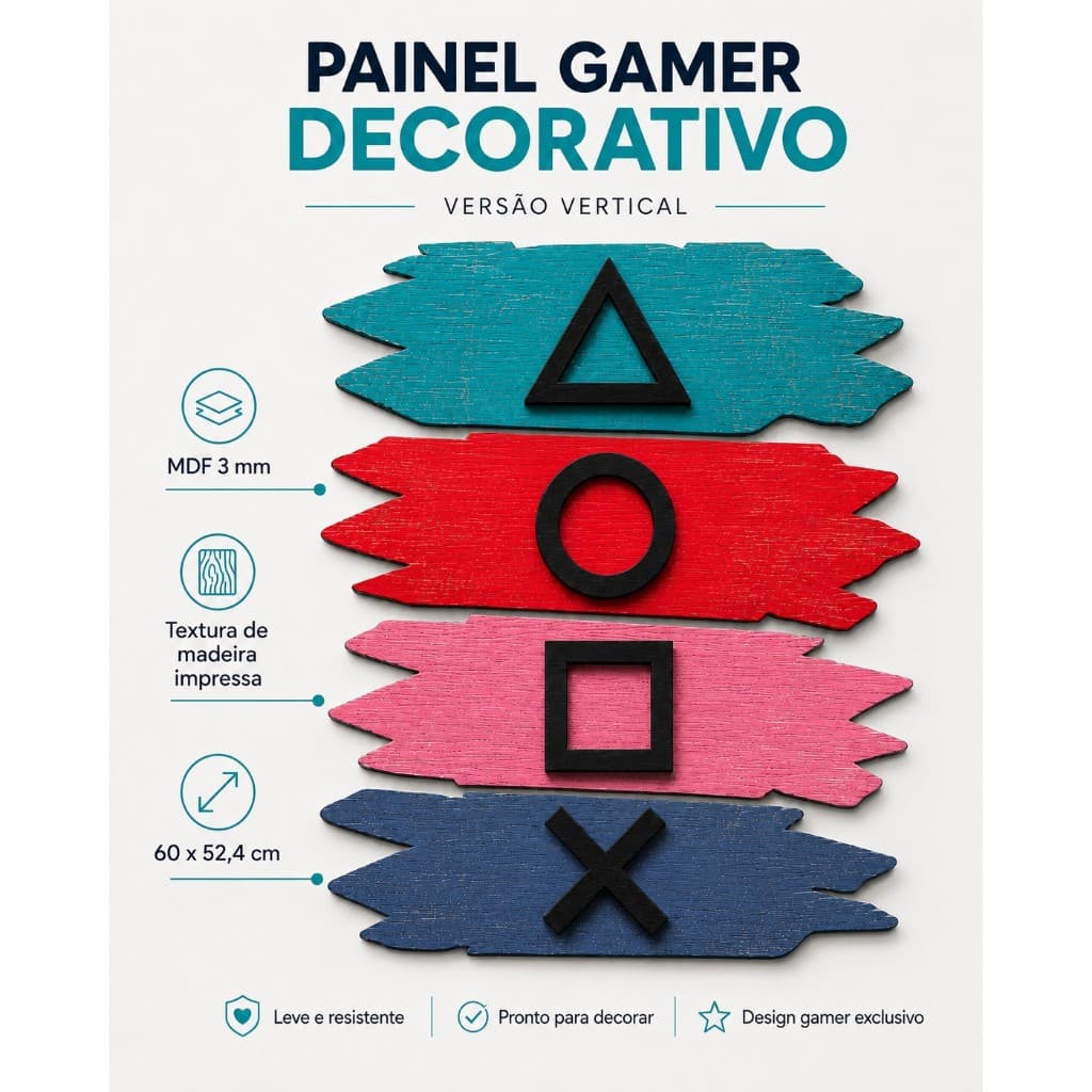 Decoração Gamer PlayStation PS MDF