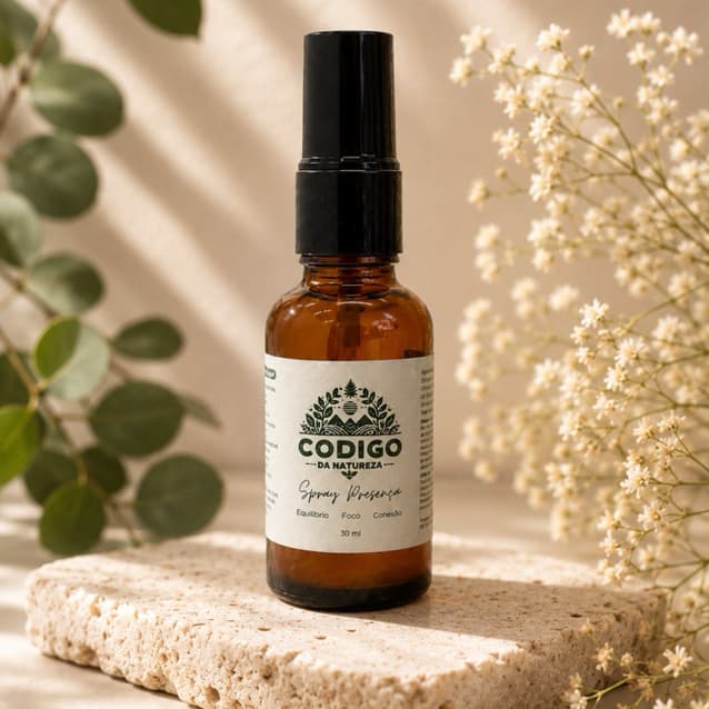 Spray Presença 30ml | Aromaterapia Natural | Equilíbrio, Foco e Conexão | Código da Natureza