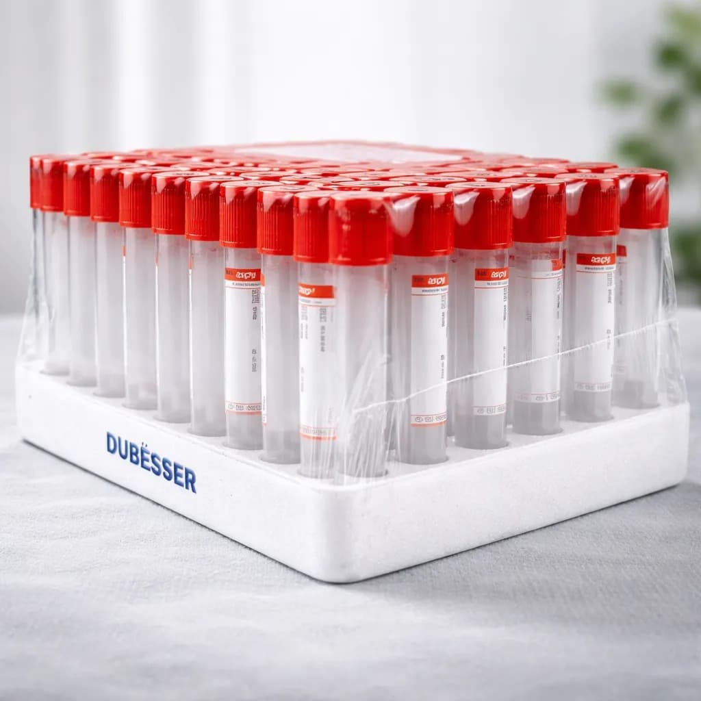 Tubo Coleta Sangue 10mL Ativador Coágulo Vacutainer Laboratório Análises Clínicas Diagnóstico 100 Unidades