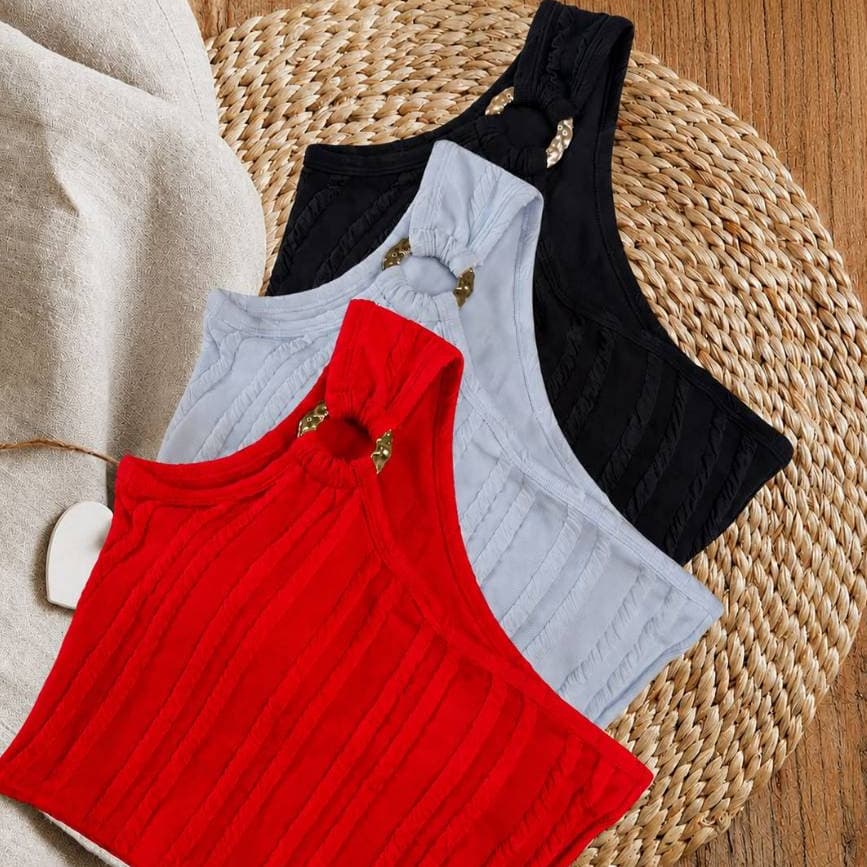 Croppeds Top Faixa Tubinho Blusinha Femenino Mula Manga Com Bojo E Argolha.Excelente Elasticidade