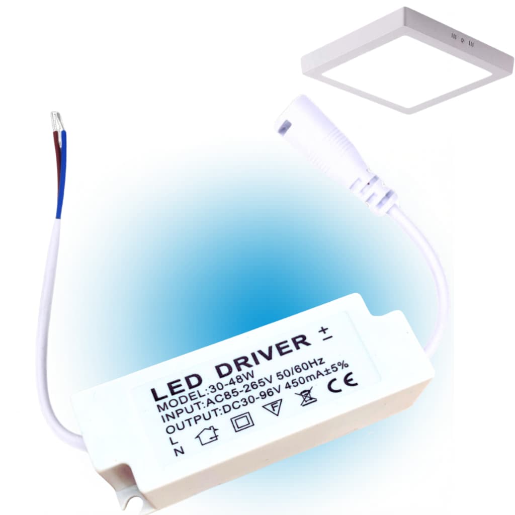 Driver para Painel LED 30W a 48W 450mA Bivolt | Fonte para Luminária LED 30-96V Estável Proteção Contra Oscilações