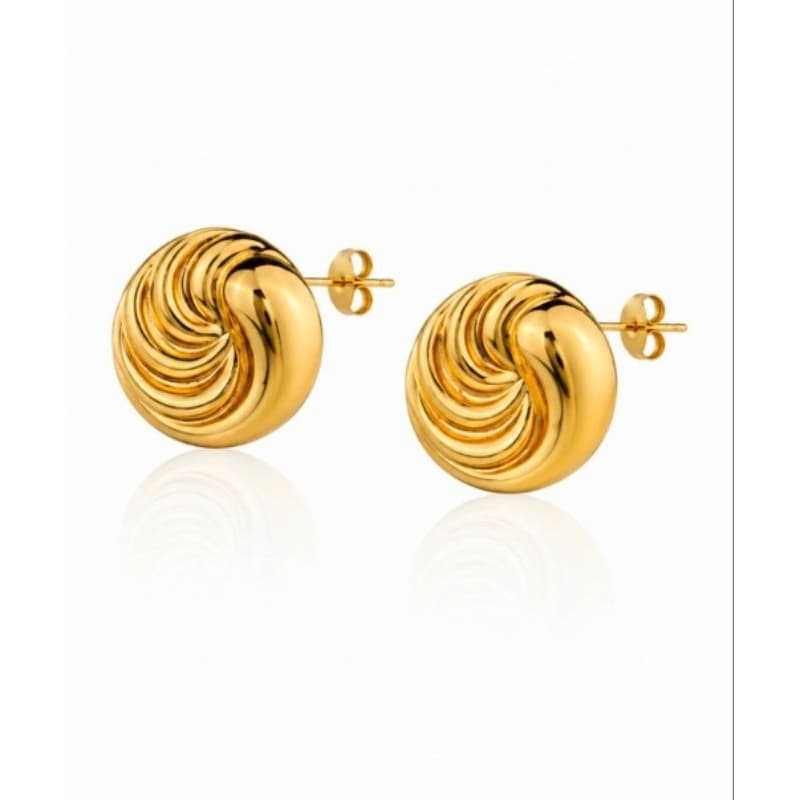 Brinco Espiral Ondas em Aço Inoxidável.