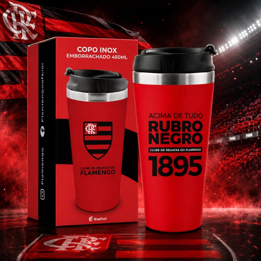 Copo Térmico Denver Emborrachado 450ml - Toque Suave e Antiderrapante