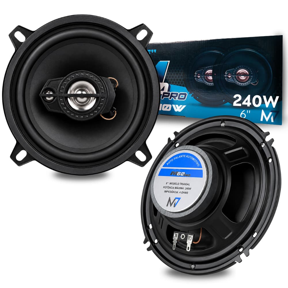 Par Alto Falante 6 Polegadas 240W 4 Ohms 2 Vias Alta Qualidade Som Automotivo Bobina Reforçado Carro
