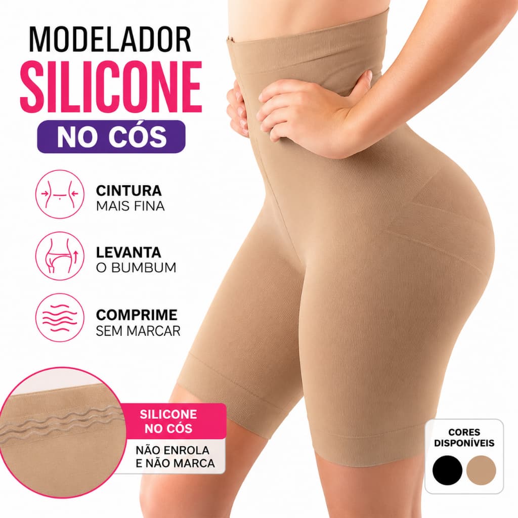 Modelador Silicone Selene 9800.002 Cós com Silicone Comprime Barriga Levanta Bumbum Ajuste Perfeito