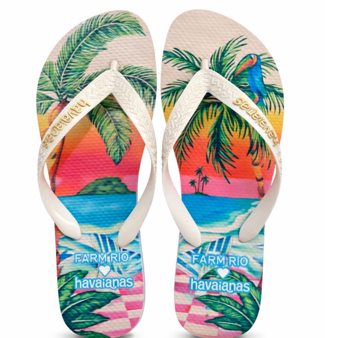 Chinelo Havaianas feminino Paisagem Solar com Estampa Praia Tropical