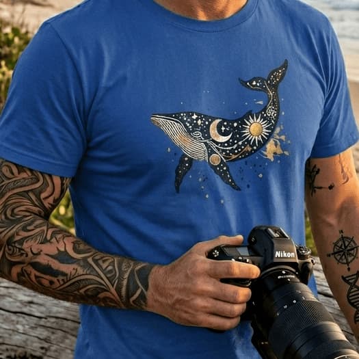 Camiseta Algodão Baleia Vida Marinha Nautica Biologia Natureza Mar Oceano Preservação Praia Viagem