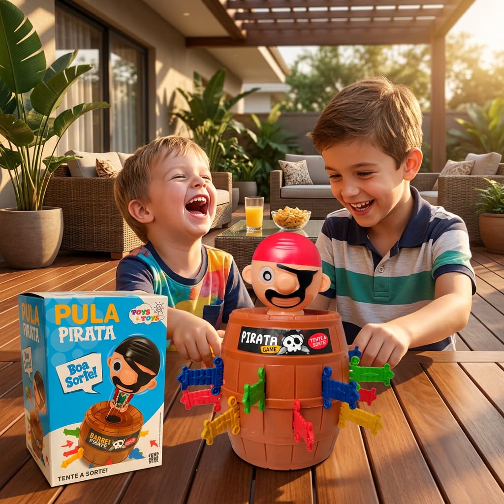 Pula Pirata Jogo Infantil 16 Peças Brinquedo Estratégia Equipe Diversão Família Presente Desenvolvimento Cognitivo