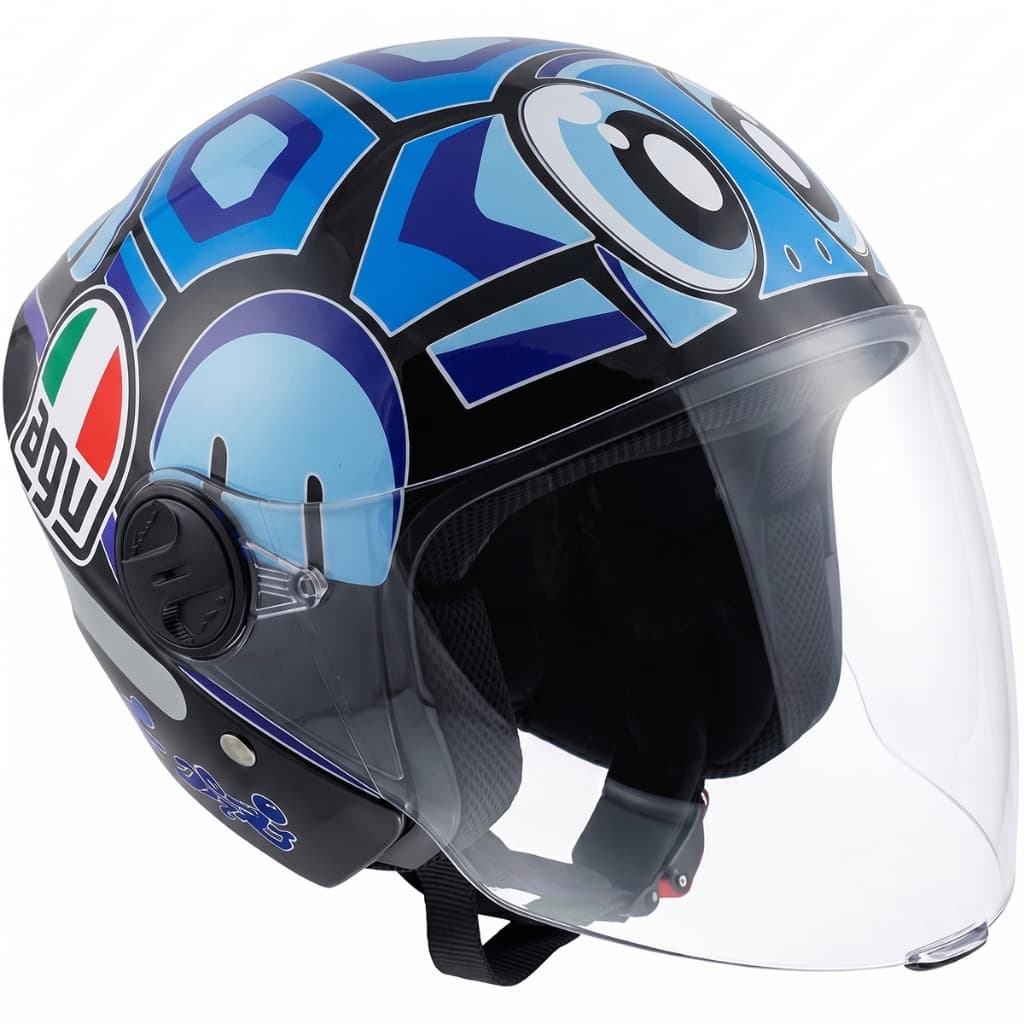 Capacete Aberto Personalizado New Liberty Three Tartaruga Viseira Cristal