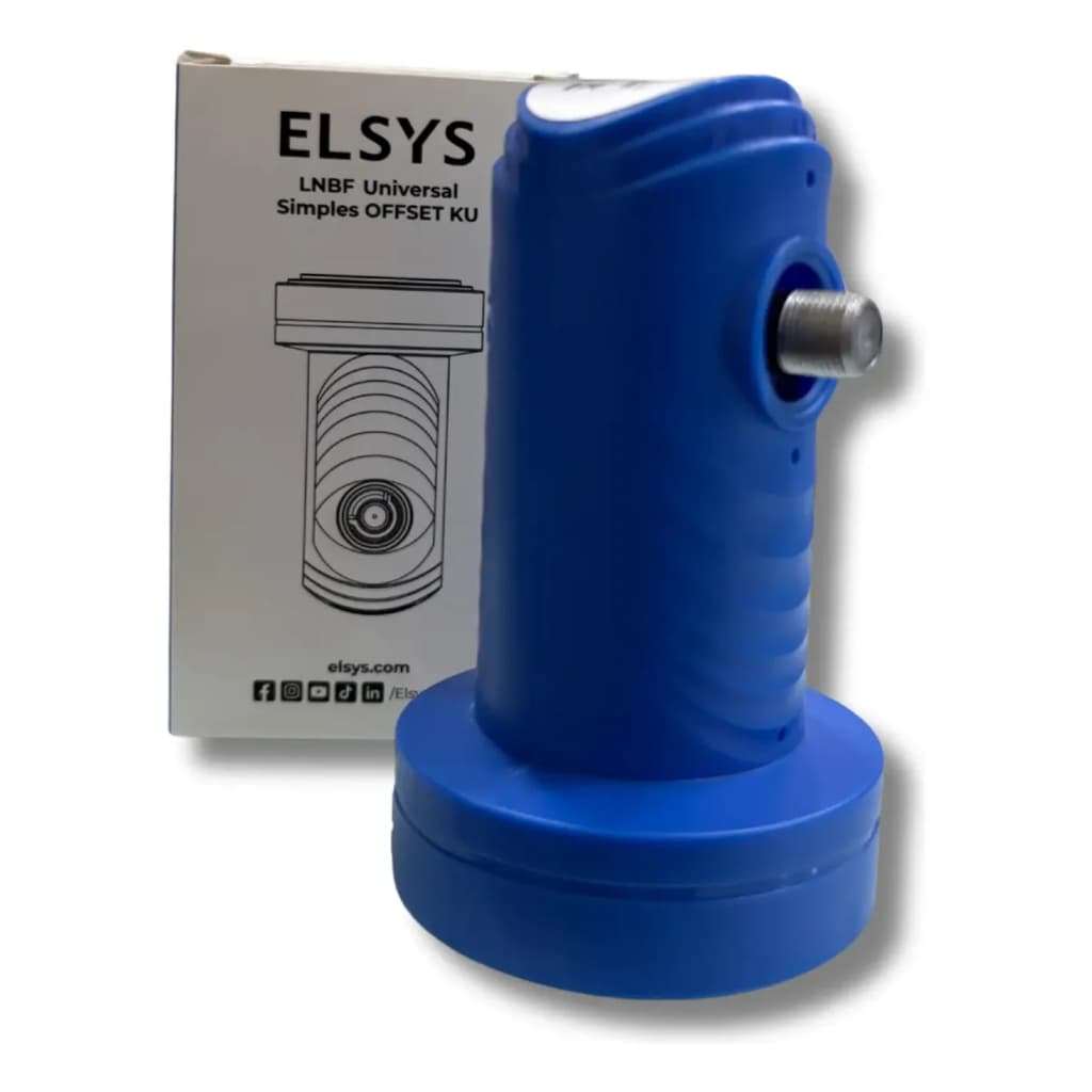 LNBF SIMPLES UNIVERSAL BANDA KU ELSYS ORIGINAL PARA ANTENA PARABÓLICA