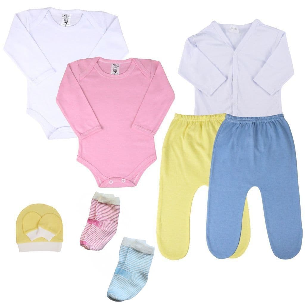 Kit Roupa Bebê 9 Peças Confortável Algodão Recém Nascido