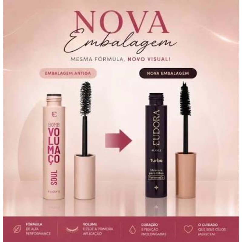 Rímel Máscara de Cílios Bomb Volumaço Eudora Make 10g - EUDORA