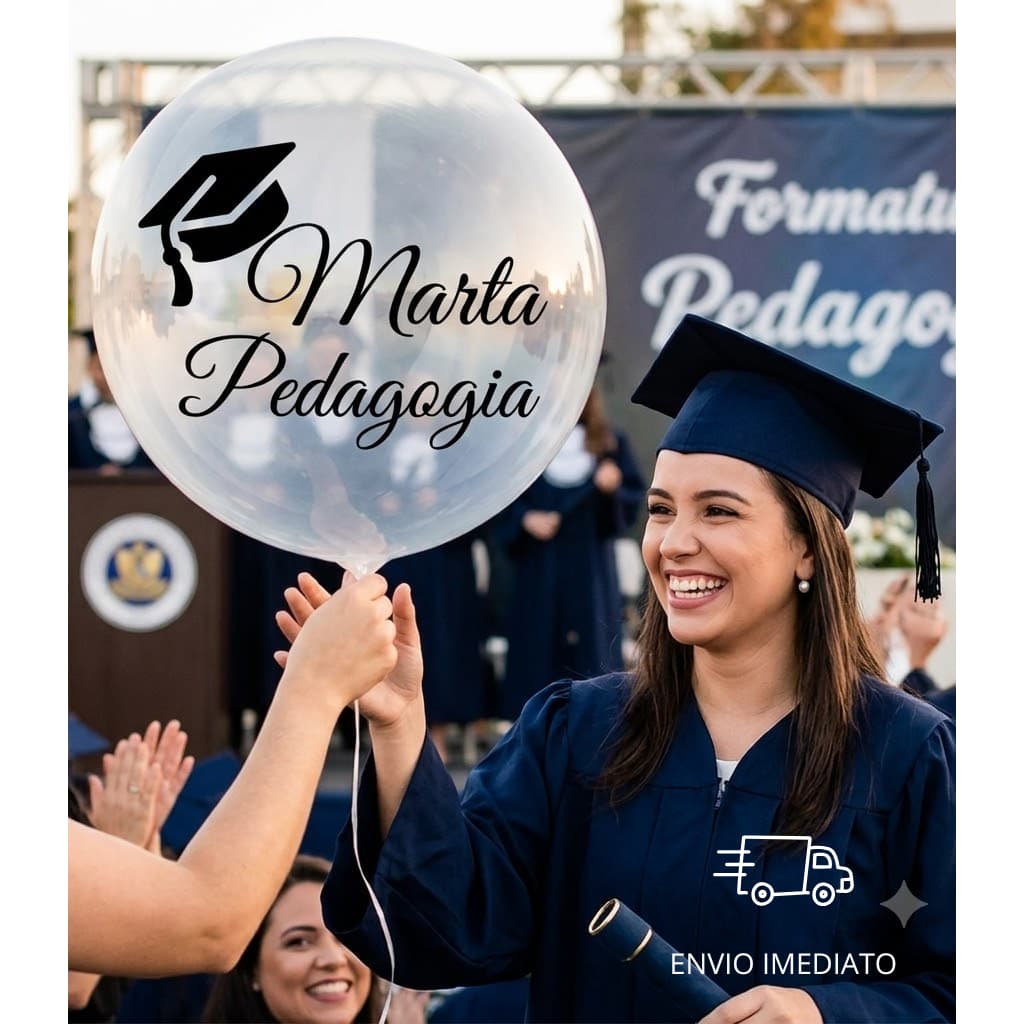 Balão de formatura Bubble Personalizado de Formatura com Vareta adulto e infantil