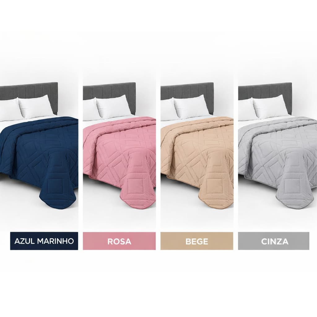 Edredom Cobertor Coberdom Lisos e Matelado Ultrasonica 400 Fios Perfeito Pro Frio & Inverno CAMA BOX
