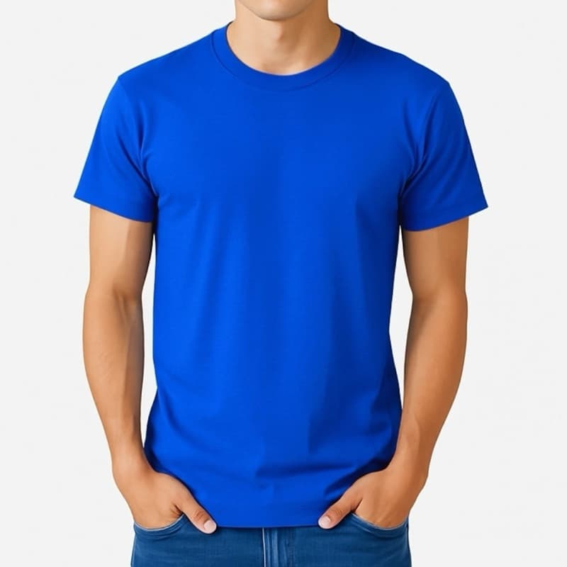 camisa masculina algodão  com Fio 30.1 Conforto e Estilo - Azul Royal Perfeita para o dia a dia