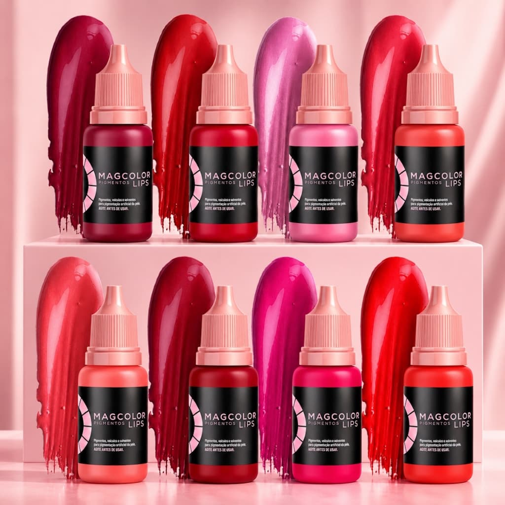 Pigmento Labial Micropigmentação Pigmento Mag Color 5ml Labios Boca Vermelho Rosa  Cacau Coral Amora Yogurt