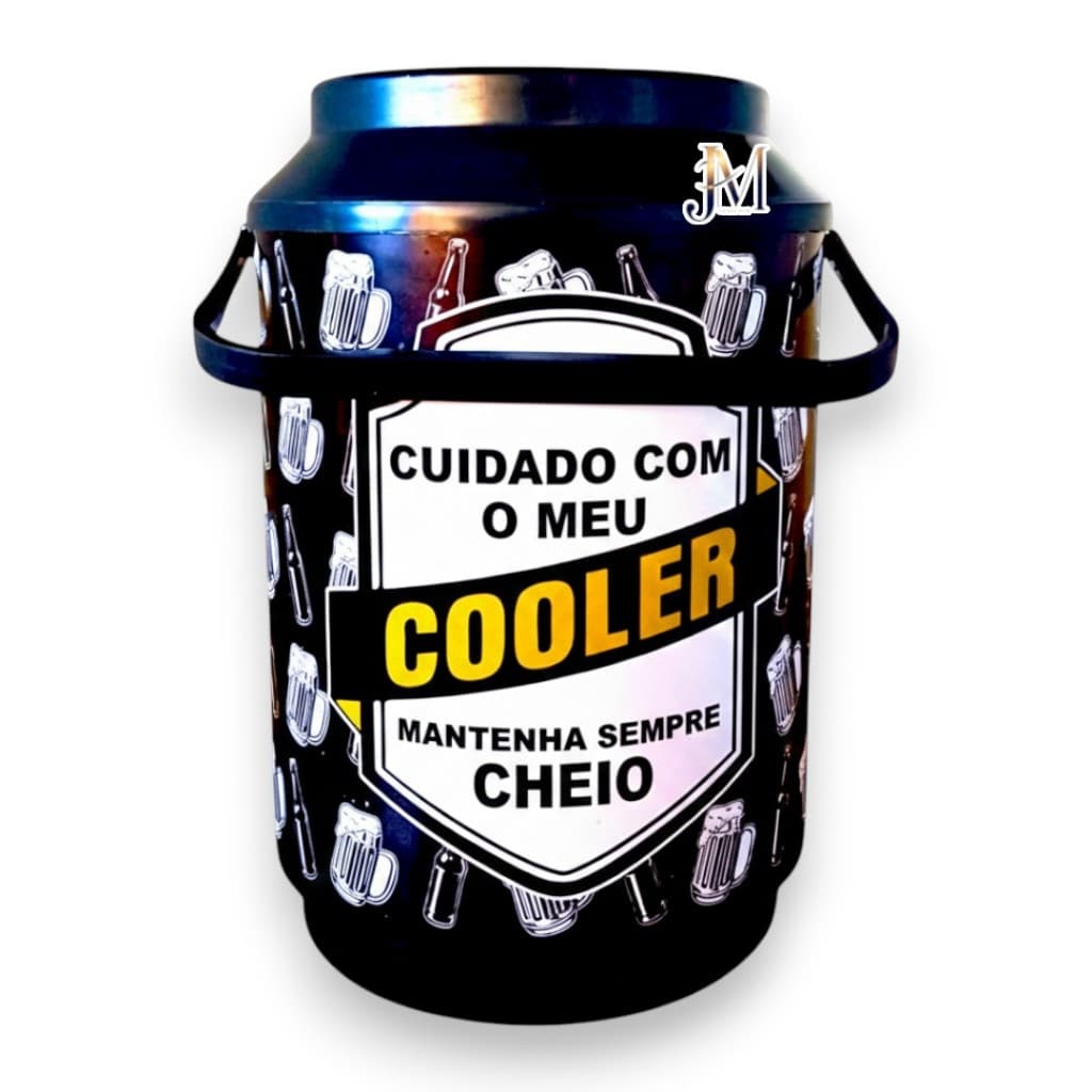 Cooler Porta 10 Latas Bebidas Térmico Personalizado Frases Divertida Churrasco Mantenha Sempre Cheio