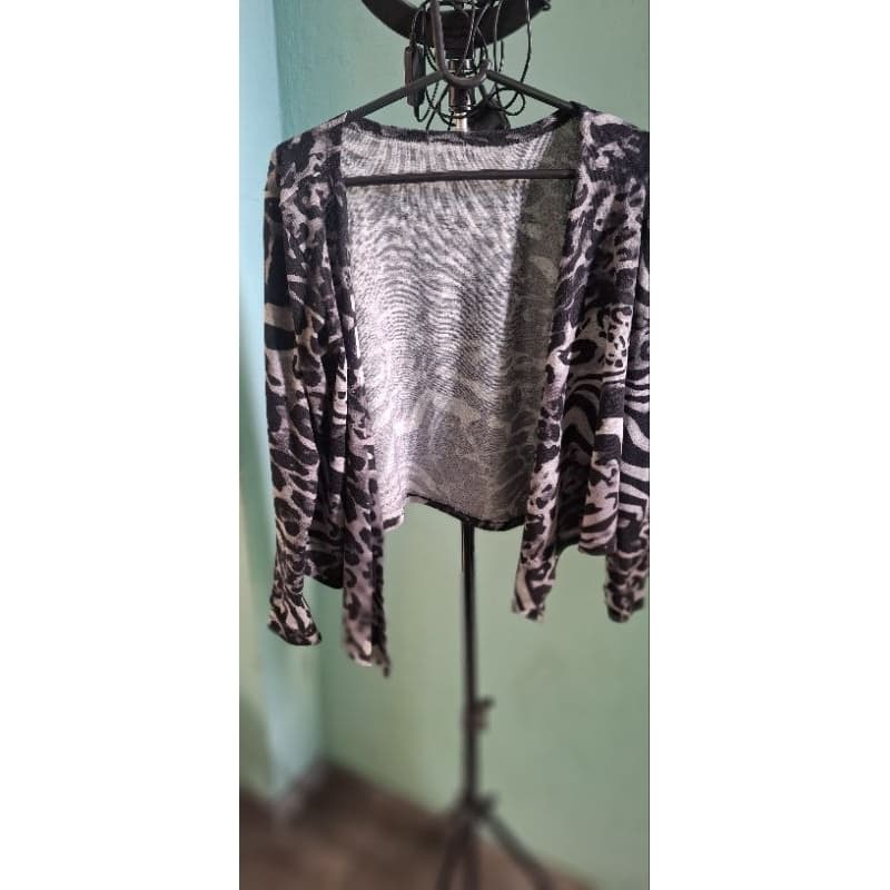 cardigan curto aberto Estampa animal Print P