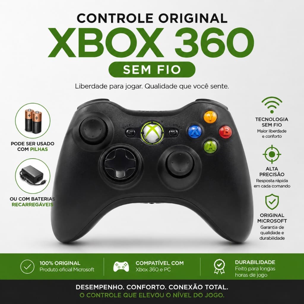 Controle sem fio xbox 360 original maneta