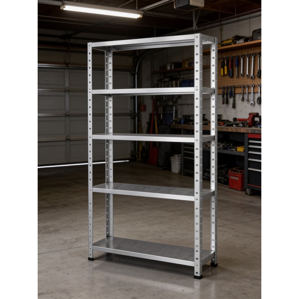 Estante Armário Prateleira de Aço 5 Bandejas Organizador Galvanizada Premium 90cm Suporta 115kg