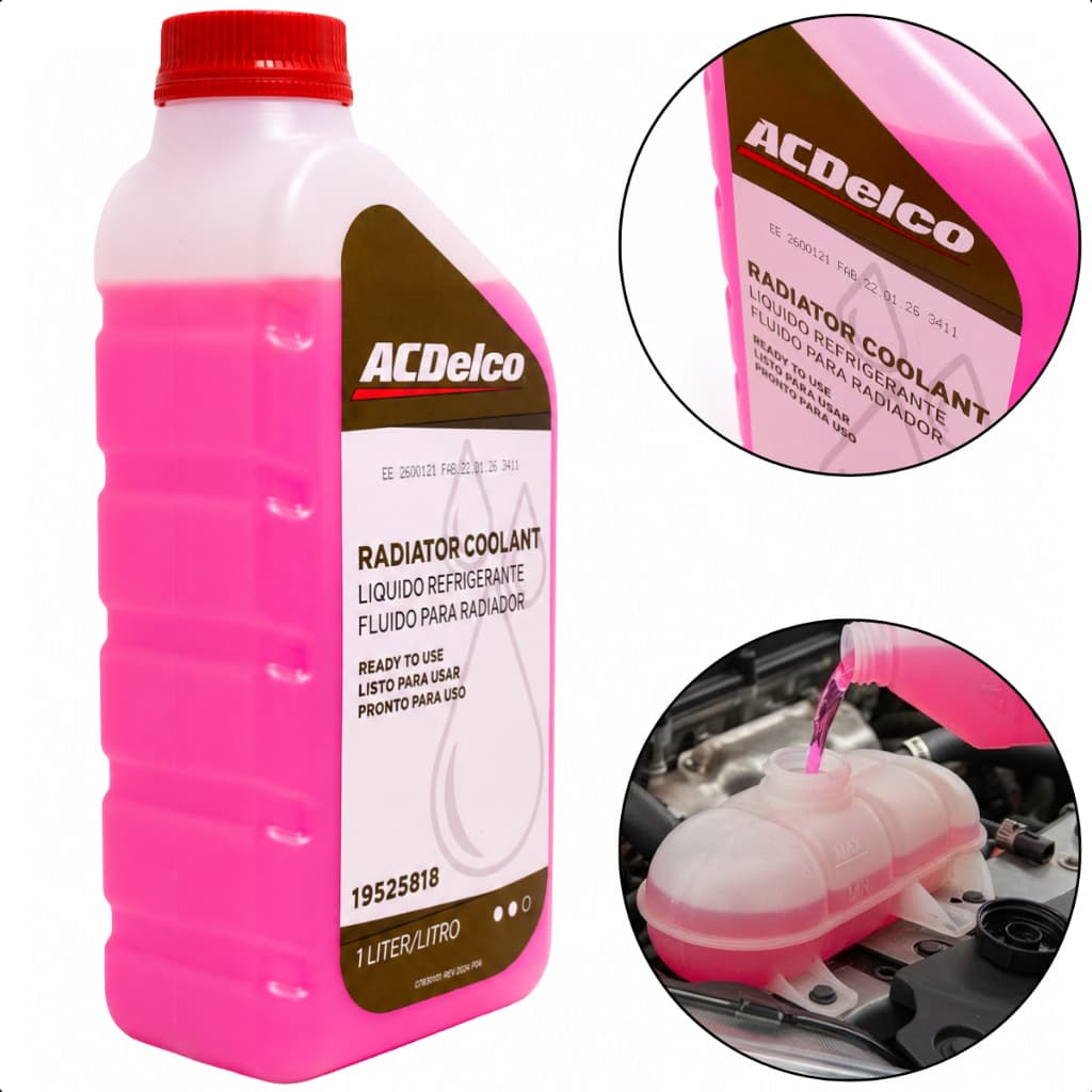 1 Litro Aditivo Radiador Pronto Para Uso Rosa Orgânico Acdelco Chevrolet Original