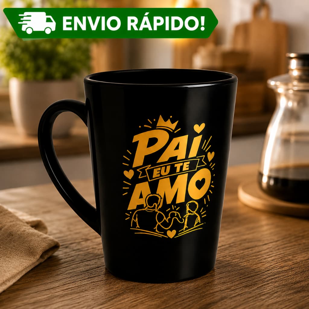 Caneca Personalizada 450ml Feliz Dia dos Pais | Pai Eu Te Amo | Presente Criativo