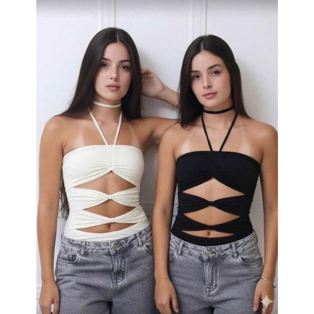 Kit 2 Body Feminino Tomara que Caia Vazado Moda Festa