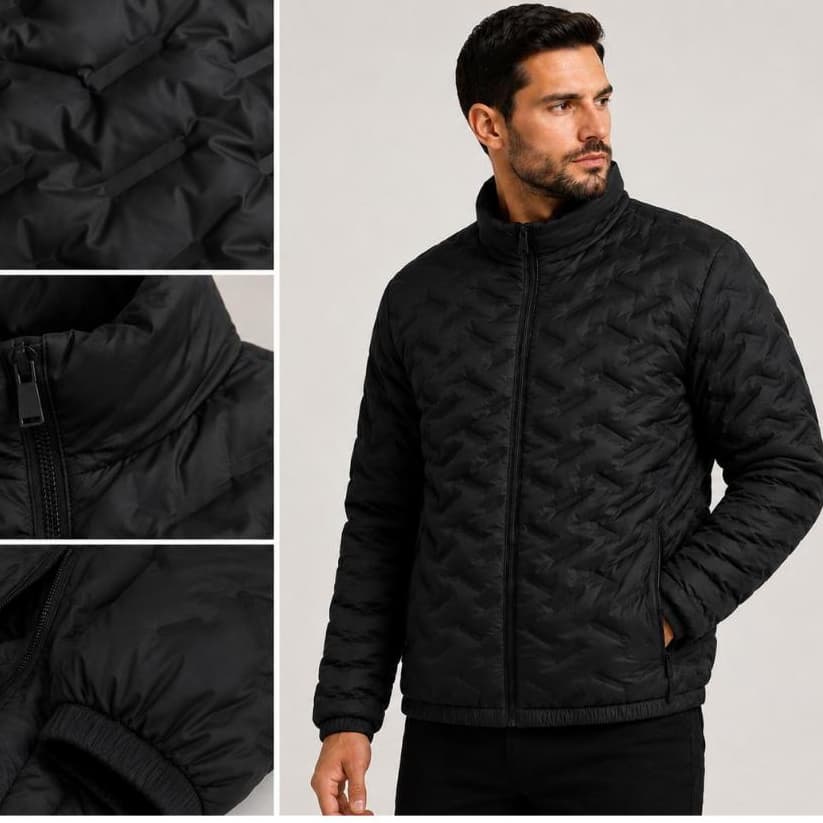 Jaqueta Puffer Masculina Gola Alta Importada Leve Térmica Premium Inverno