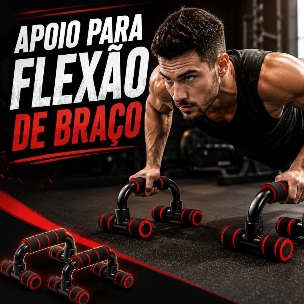 Apoio para Flexão de Braço Par Barras Antiderrapantes Pegada Anatômica Academia SORTIDO