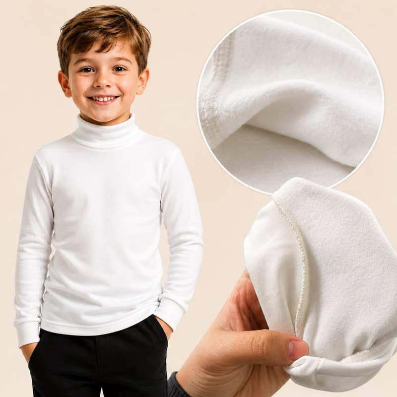 Blusa Térmica Gola Alta Cacharrel Infantil 100% Peluciada Menino Menina Proteção e Conforto no Frio Microfibra