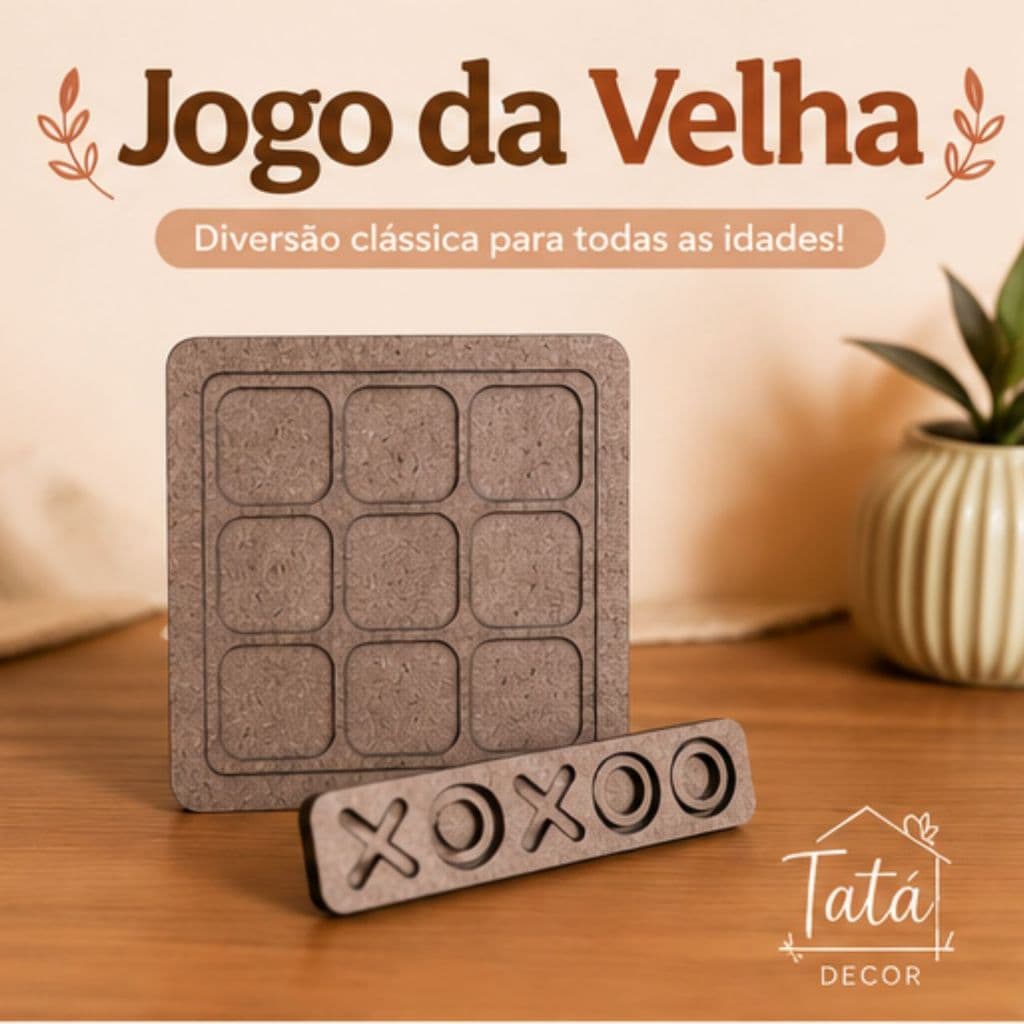 Kit 30 Jogo da Velha em MDF | Jogo de Mesa Infantil e Adulto | Brinquedo Educativo | Decoração e Presente