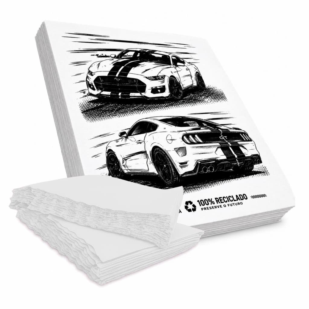 Kit 4kg Papel Mustang + 100 Lixocar Branco Liso Para Automotivo lava rapido