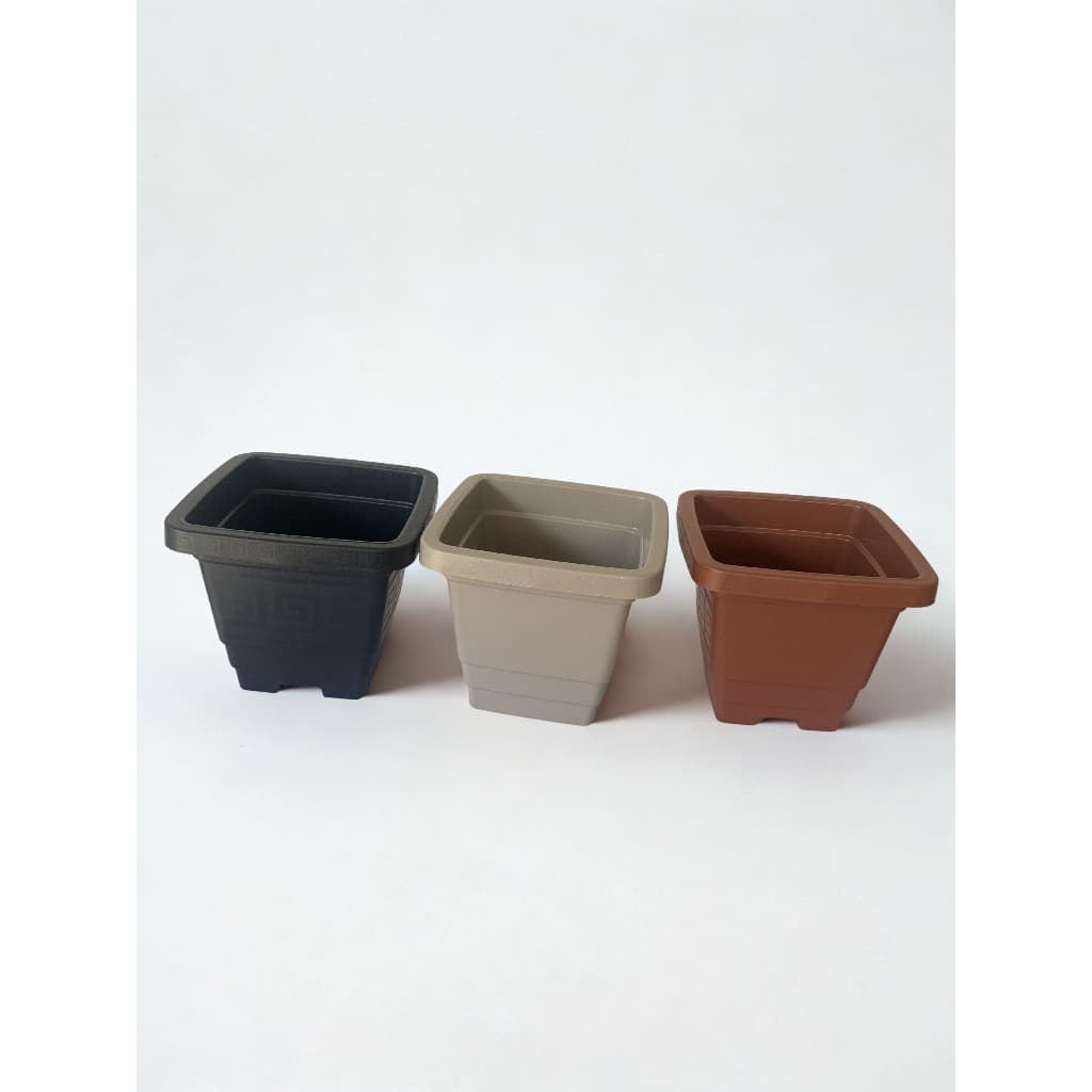 Kit 3 Vasos Quadrados 650ml para Plantas Suculentas Jardim Decoração