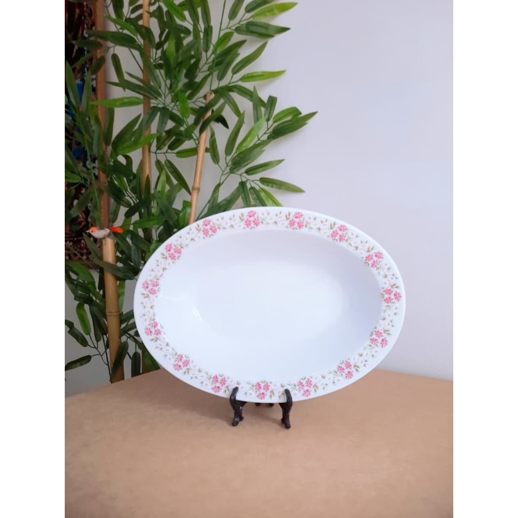 travessa funda oval de porcelana floral germer porcelana