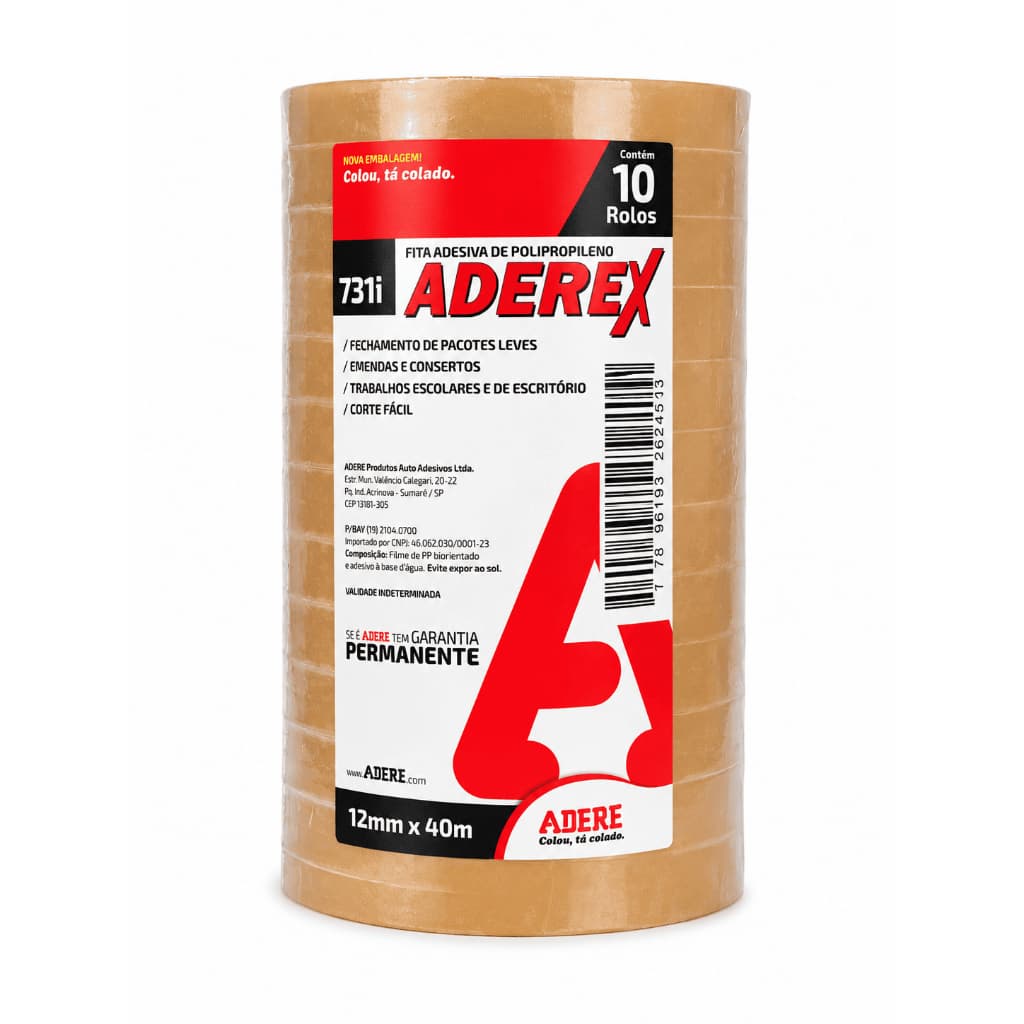 Kit com 75 Un. Fita Adesiva Transparente 12mm x 40m Aderex