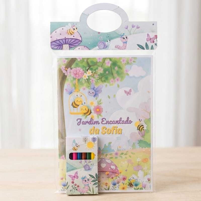10 Kit Colorir Jardim +Lapis de cor/Brinde/Festa infantil/Papelaria Personalizada