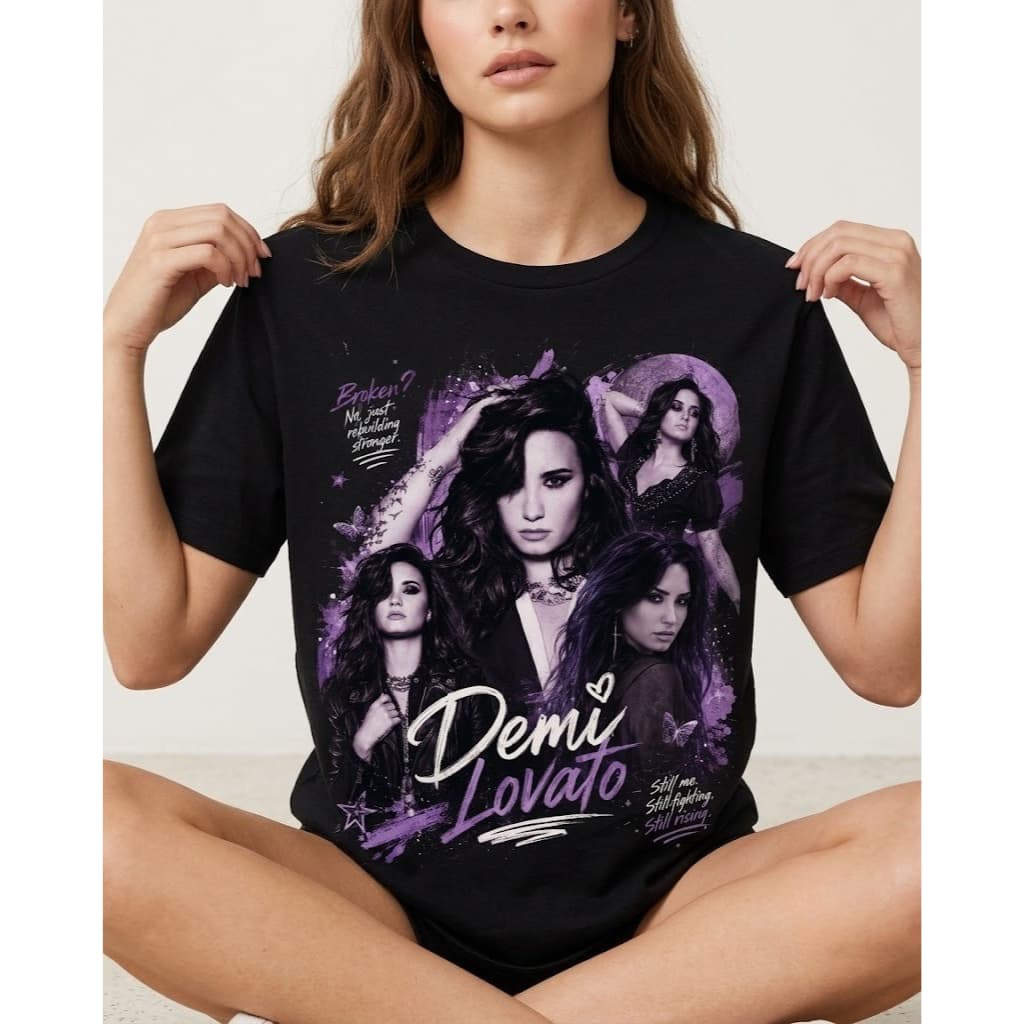 Camiseta Demi Lovato Vintage Tour Feminina Masculina Camisa Estilosa Algodão