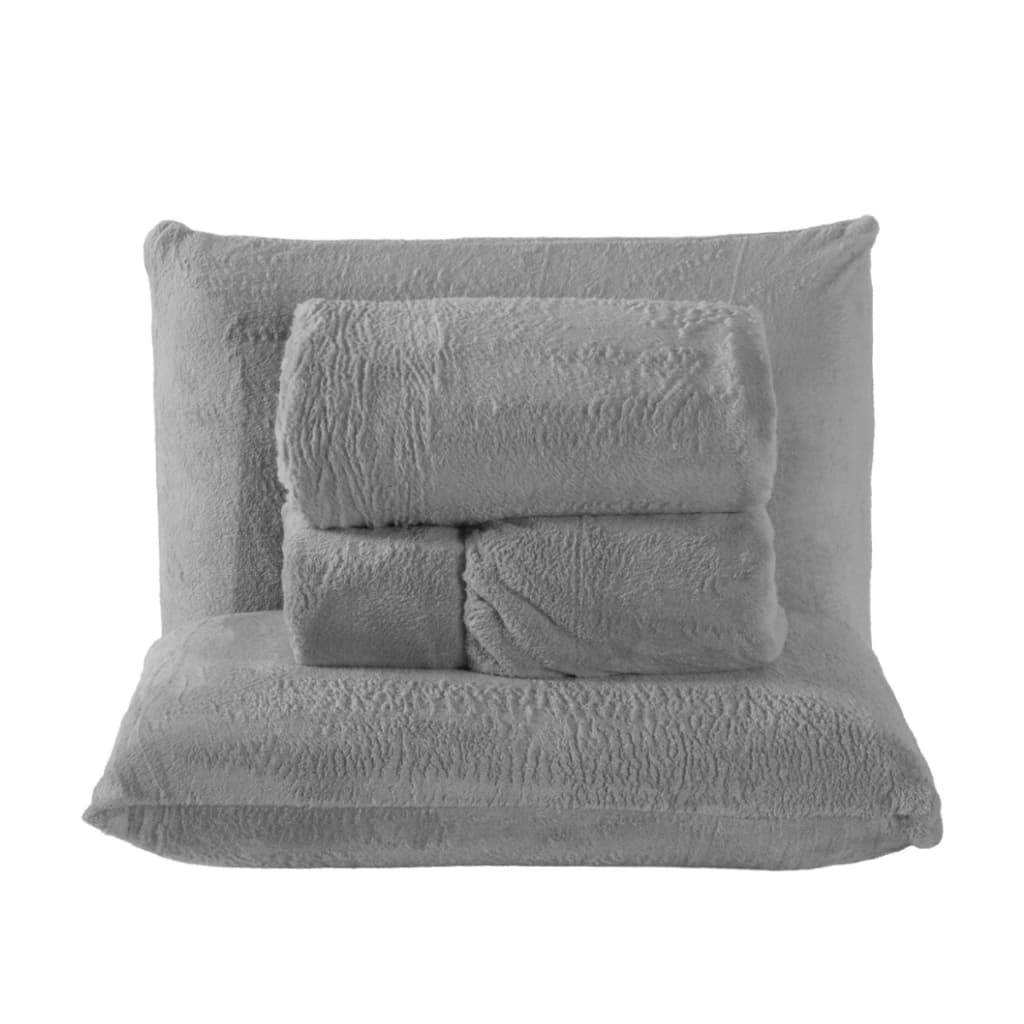 Lençol de Plush 4 Peças king Size Fronha Manta Quentinho Inverno Frio