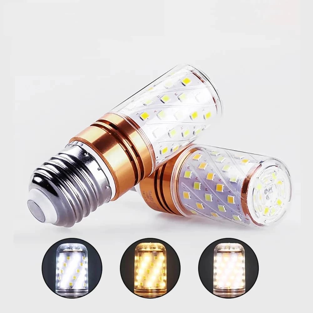 Lâmpada LED E27 De Milho Tricolor Economia De Energia Incandescente Real 12W Para luminaria Decoração De Casa