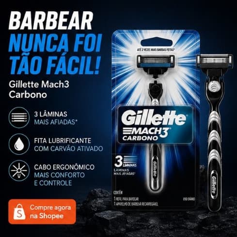 GILLETTE MACH 3 APARELHO DE BARBEAR