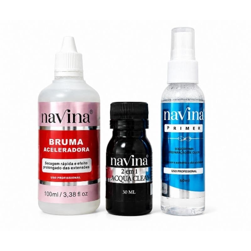 Kit Essencial Navina para Alongamento de Cílios – Linha Profissional
