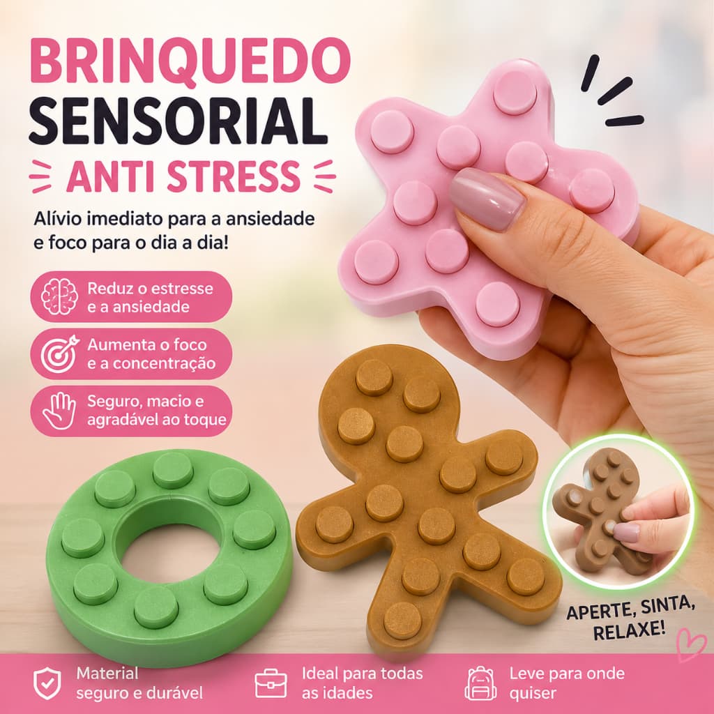 Brinquedo Sensorial Anti Stress Pop It | Alívio da Ansiedade | Estimula o Foco | Relaxamento | Fidget Toy