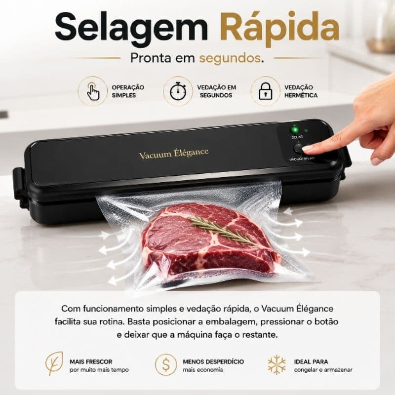 Seladora a Vácuo 110V Alimentos Vedação Hermética Conserva Mais