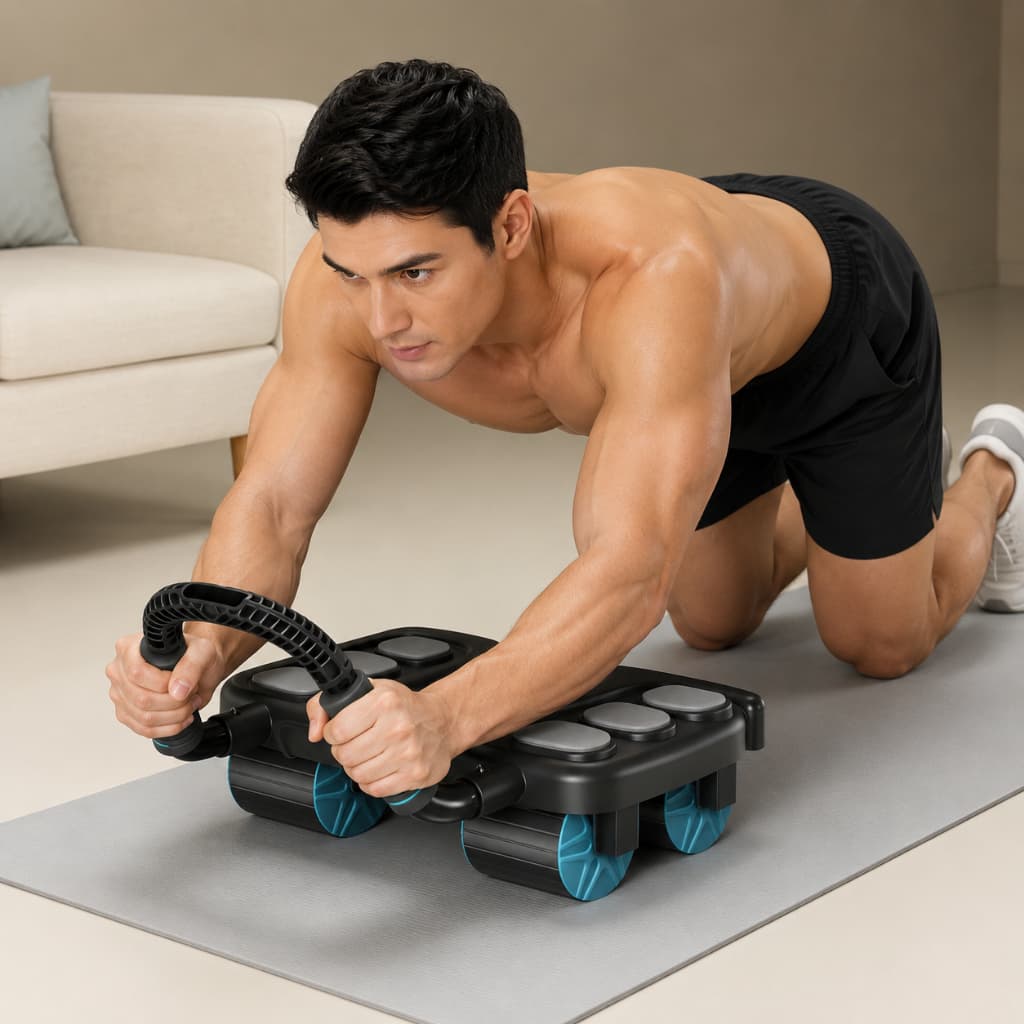 Ab Wheel Roda Abdominal 4 Rodas Fitness Com Apoio Para Cotovelo Ab Wheel Treino Academia Exercícios Em Casa