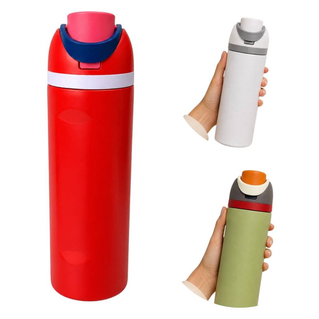 Garrafa Térmica de 800 ML com Canudo de Aço Inoxidável Garrafa de Água Grande Para Academia Trabalho