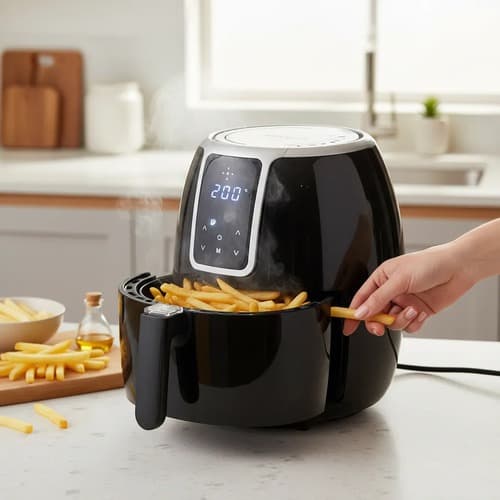 Fritadeira Elétrica Air Fryer Agratto Supremma Digital 3,6L 1400W 127V Preta Sem Óleo Original