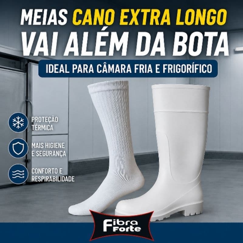 Meias de Algodão Atoalhado Cano Extra Longo Frigorífico, Câmara fria + Conforto Para Longa Jornada de Trabalho
