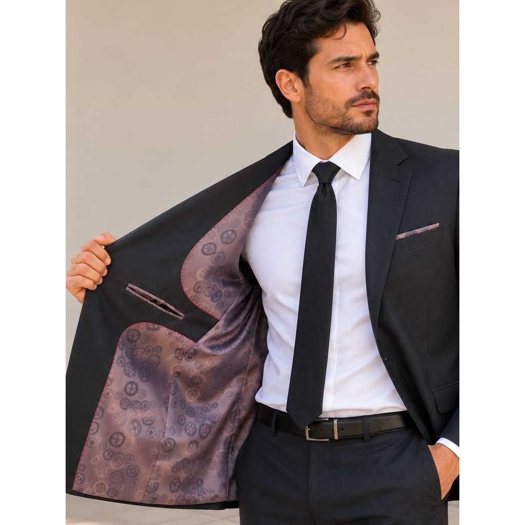 Terno Masculino - Slim - Corte italiano Gabardine Euro - Preto -2026 - Preço de Fabrica